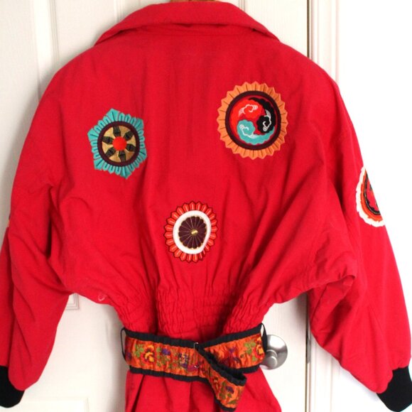 Ladies Vintage RARE BOGNER Embroidered Tribal Ski Snowboard Suit One Piece - Picture 2 of 3